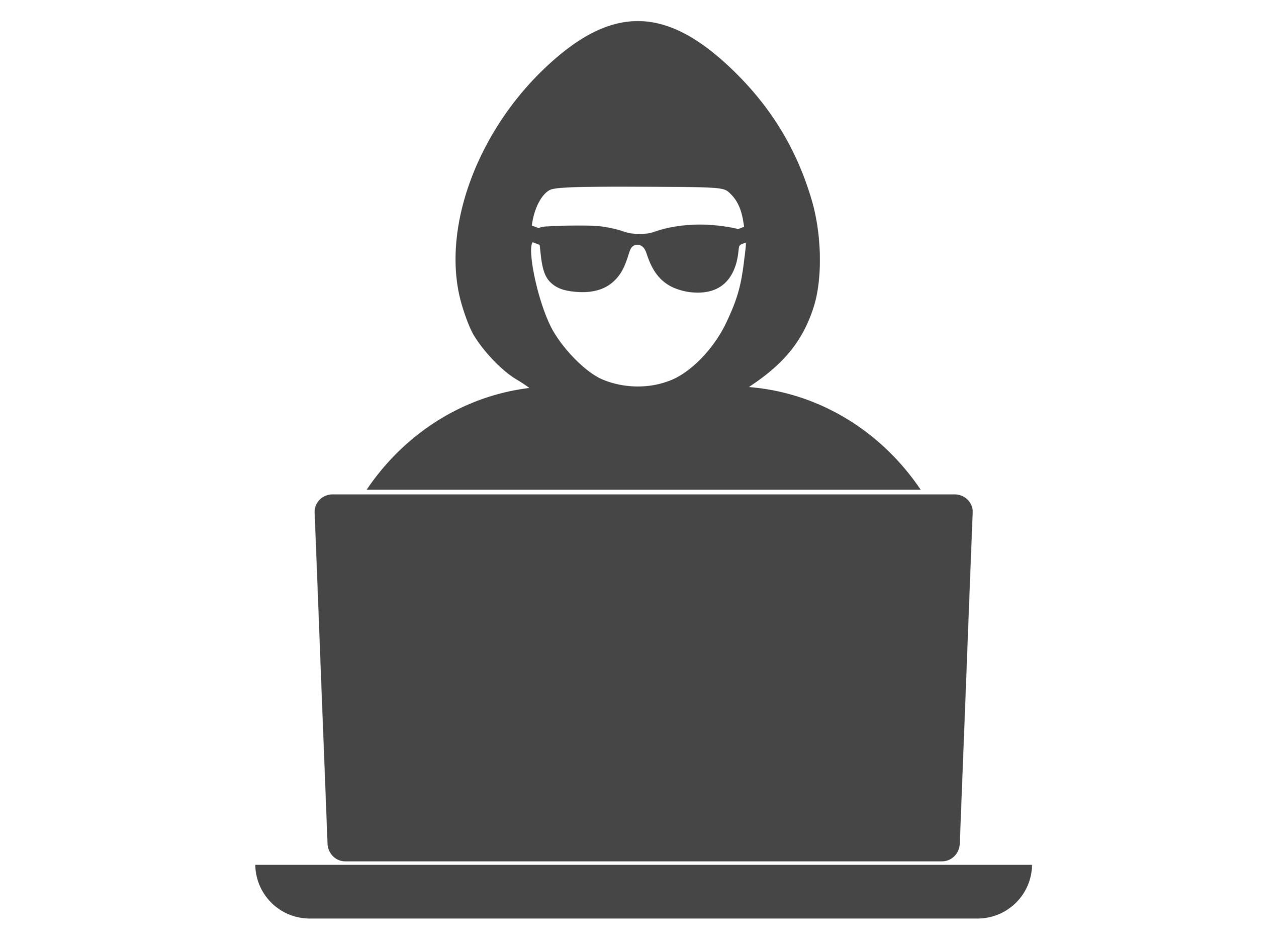 Hacker, laptop logo or icon